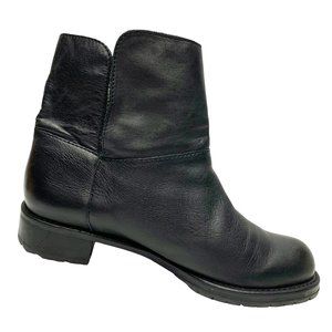DKNY Donna‎ Karan NY Black Leather Split Shaft Slip On Booties